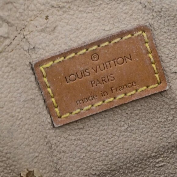 LOUIS VUITTON Logo Sac Plat Hand Tote Bag Monogram Leather Brown - Picture 6 of 15